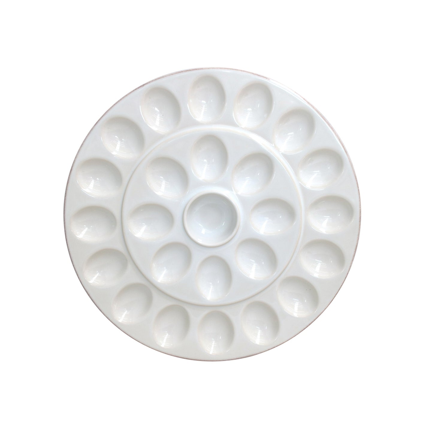13in Egg Platter - White