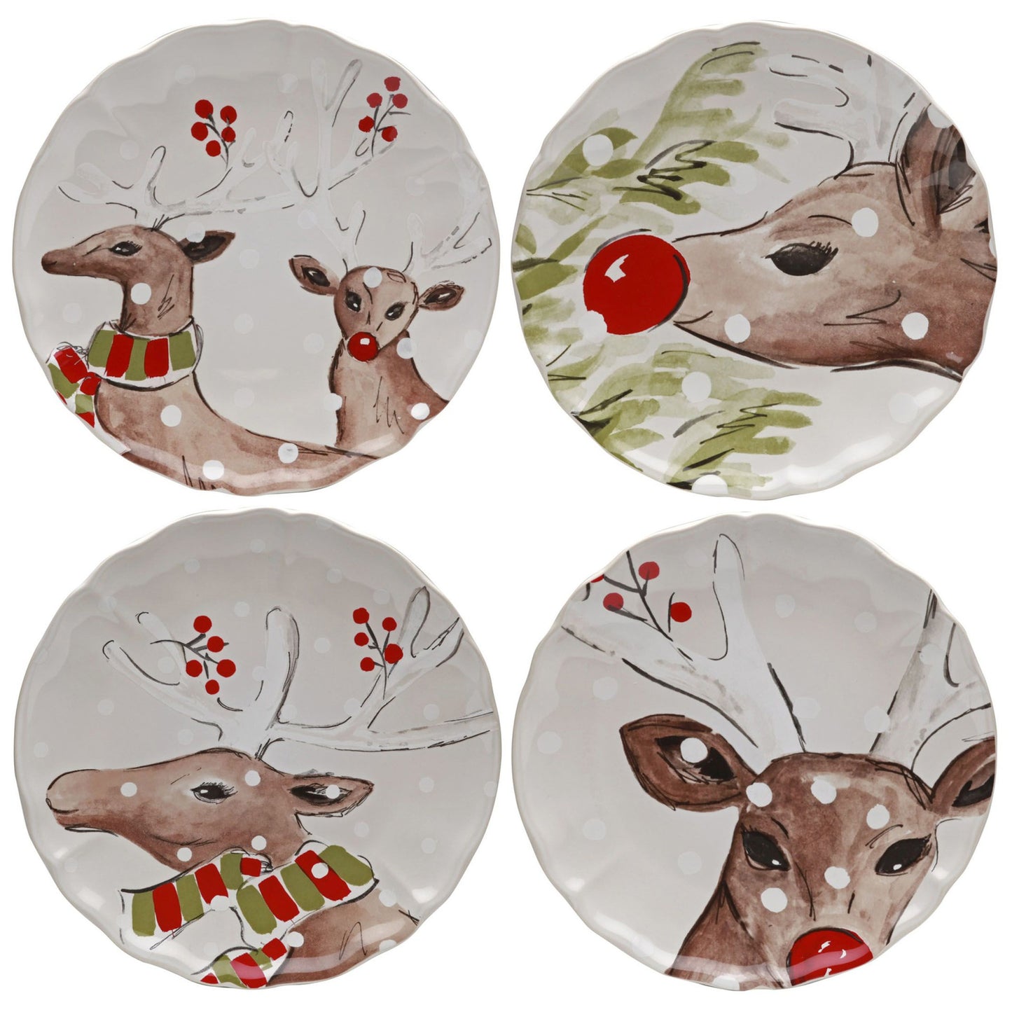Dinner Plate -White Deer Friends by CasaFina