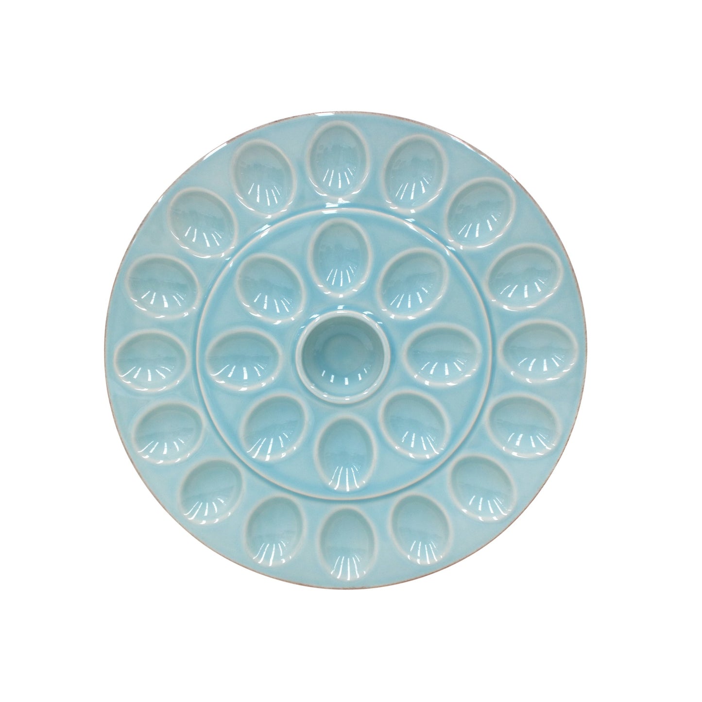 13in Egg Platter - Blue