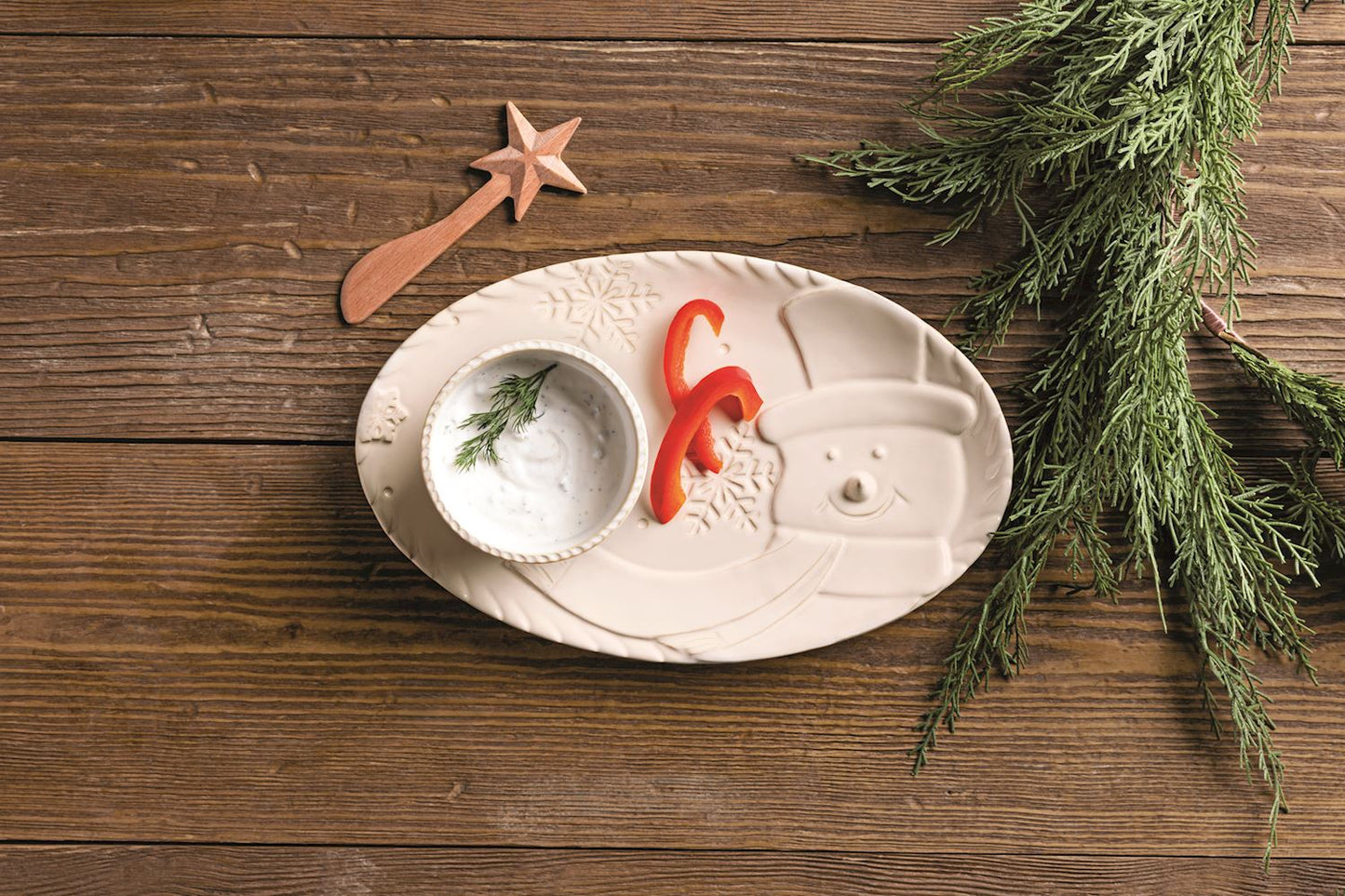 snowman tray and tidbit