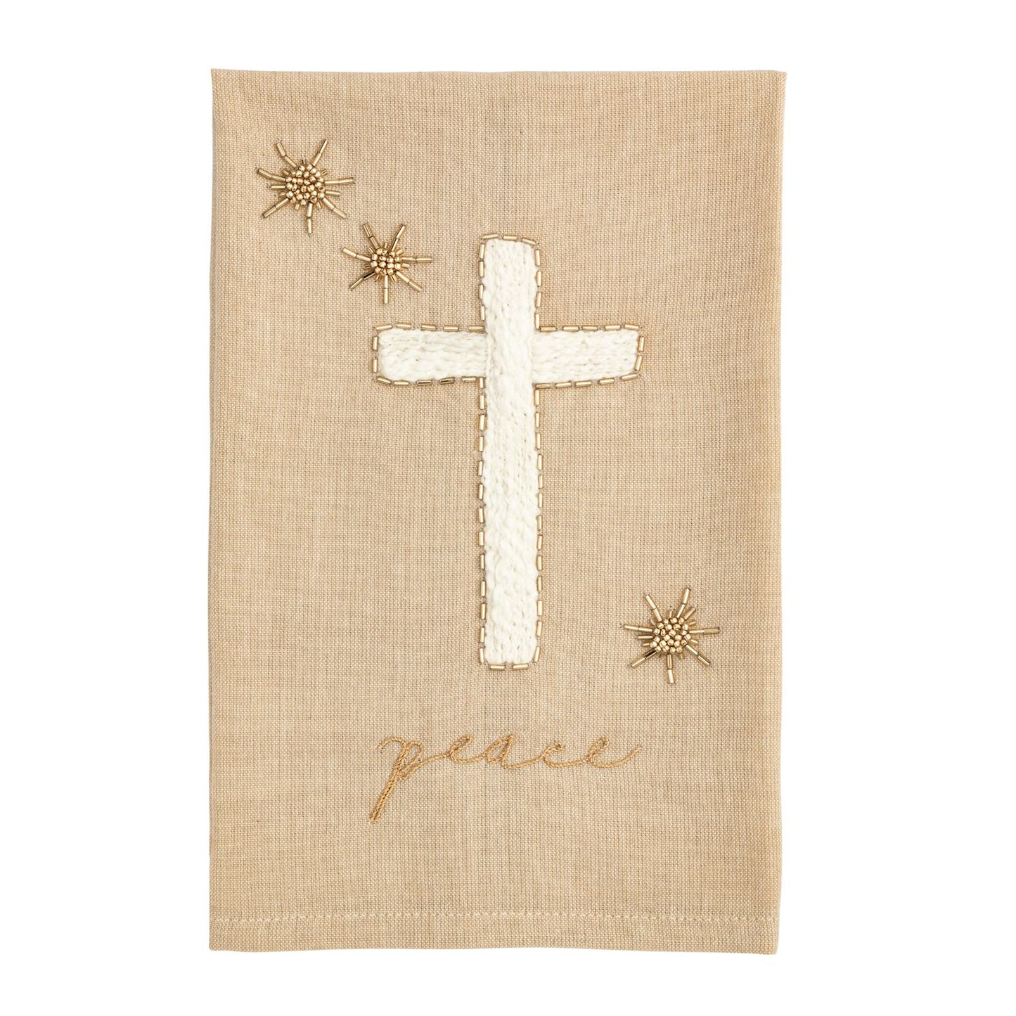 cross embroidered towel