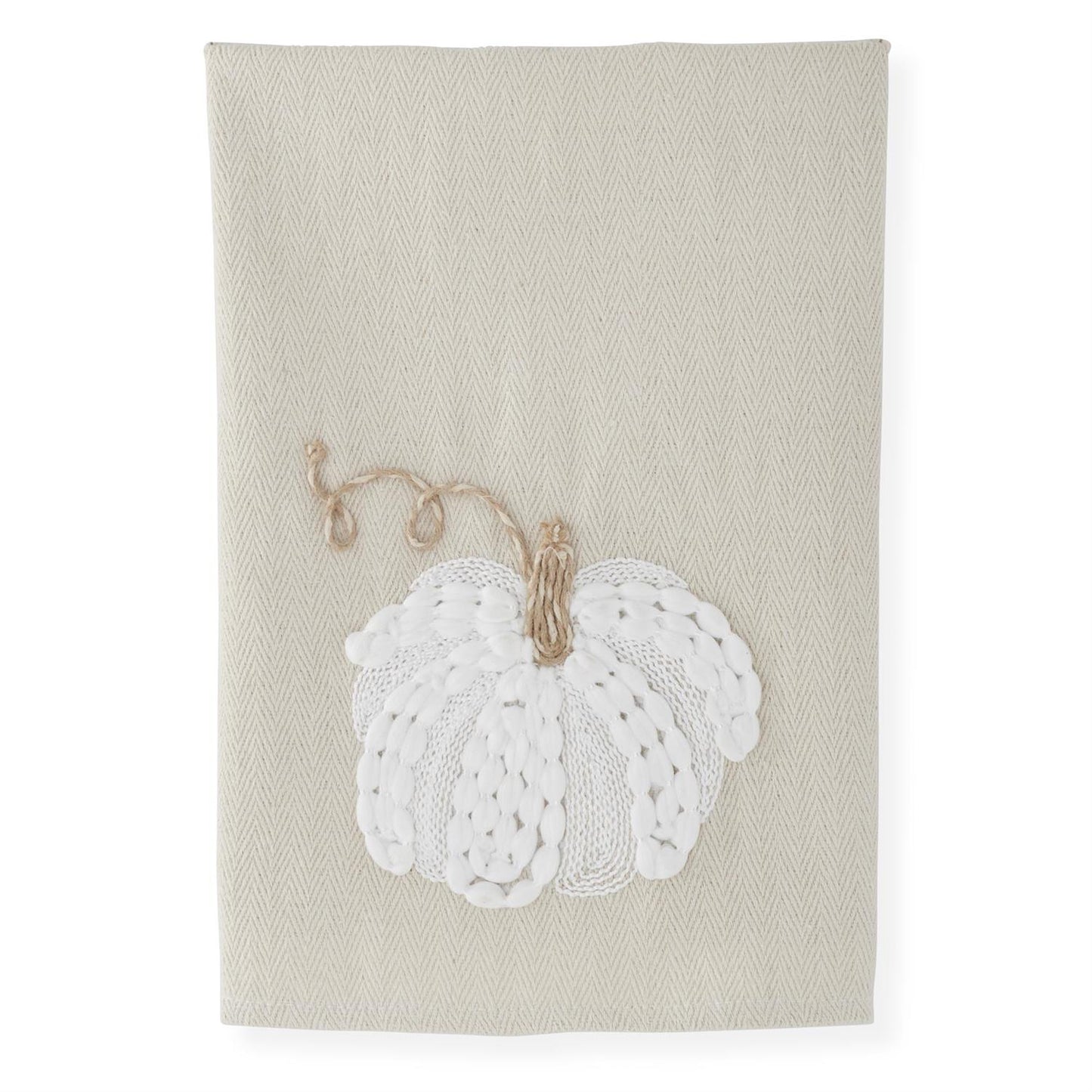 pumpkin embroidered tea towel