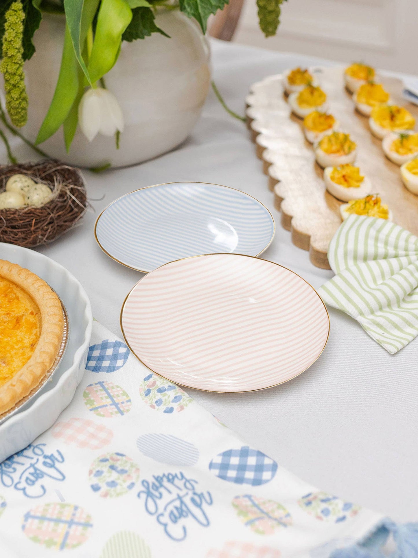 Appetizer Plate | Pink Stripe