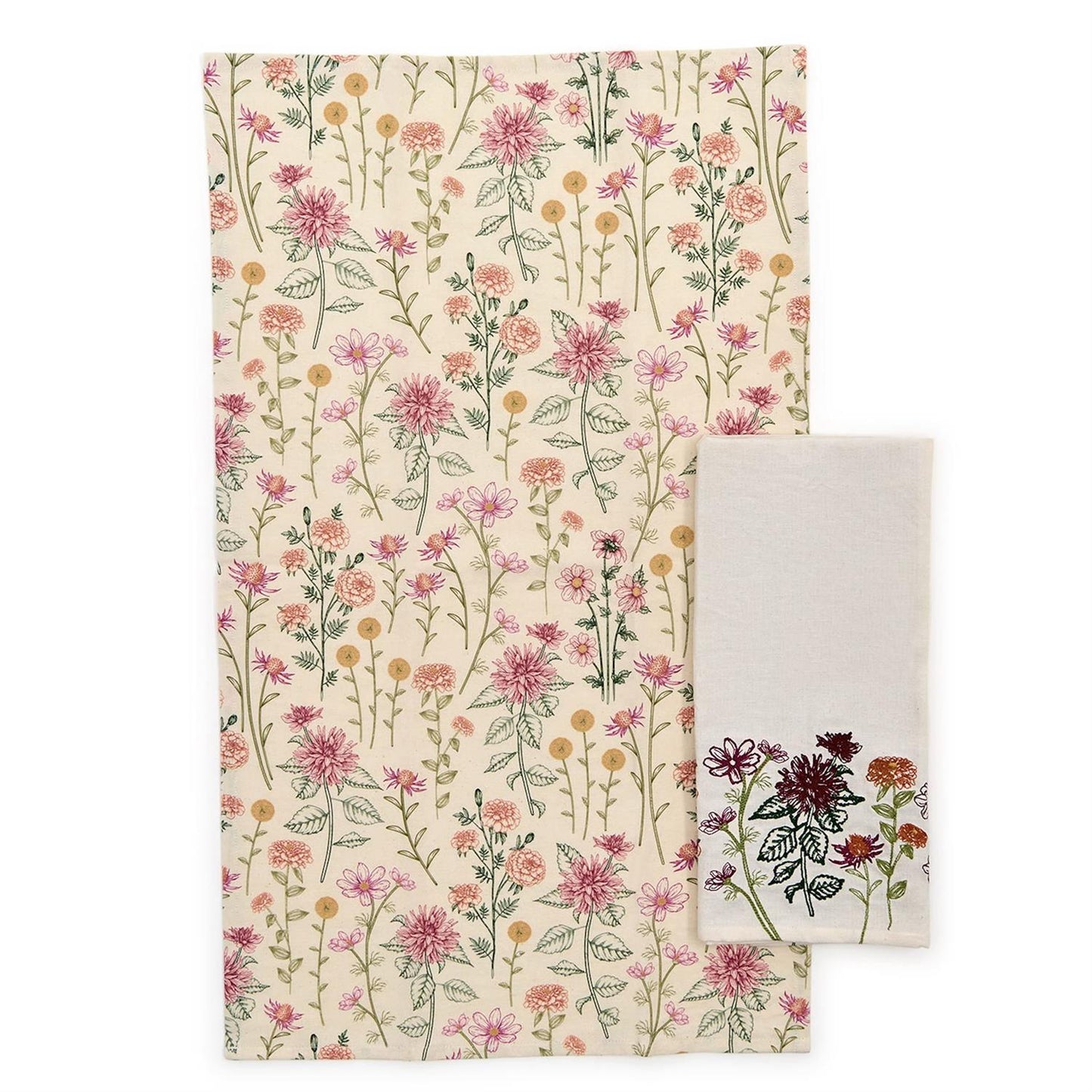 floral fall tea towel set