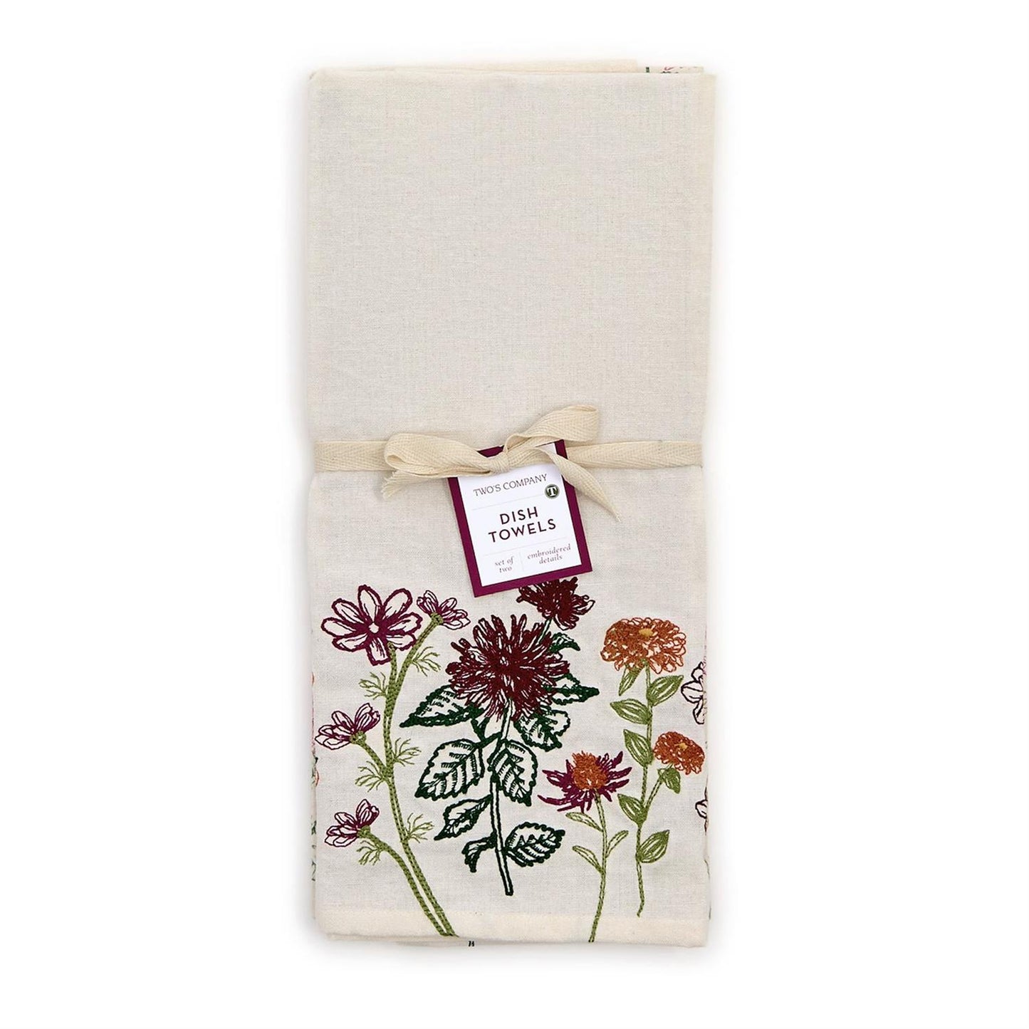 floral fall tea towel set