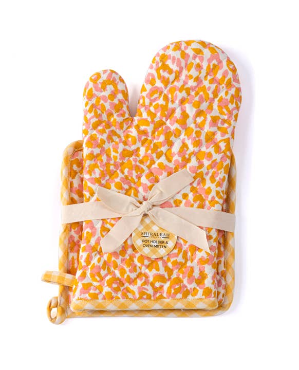 NORA POT HOLDER AND OVEN MITTEN SET, MULTI