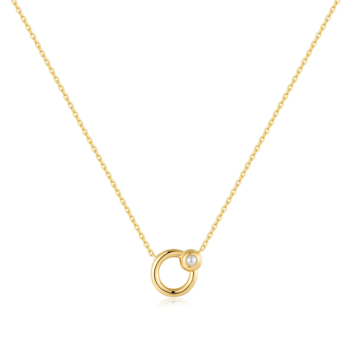 gold fresh water hoop necklace
