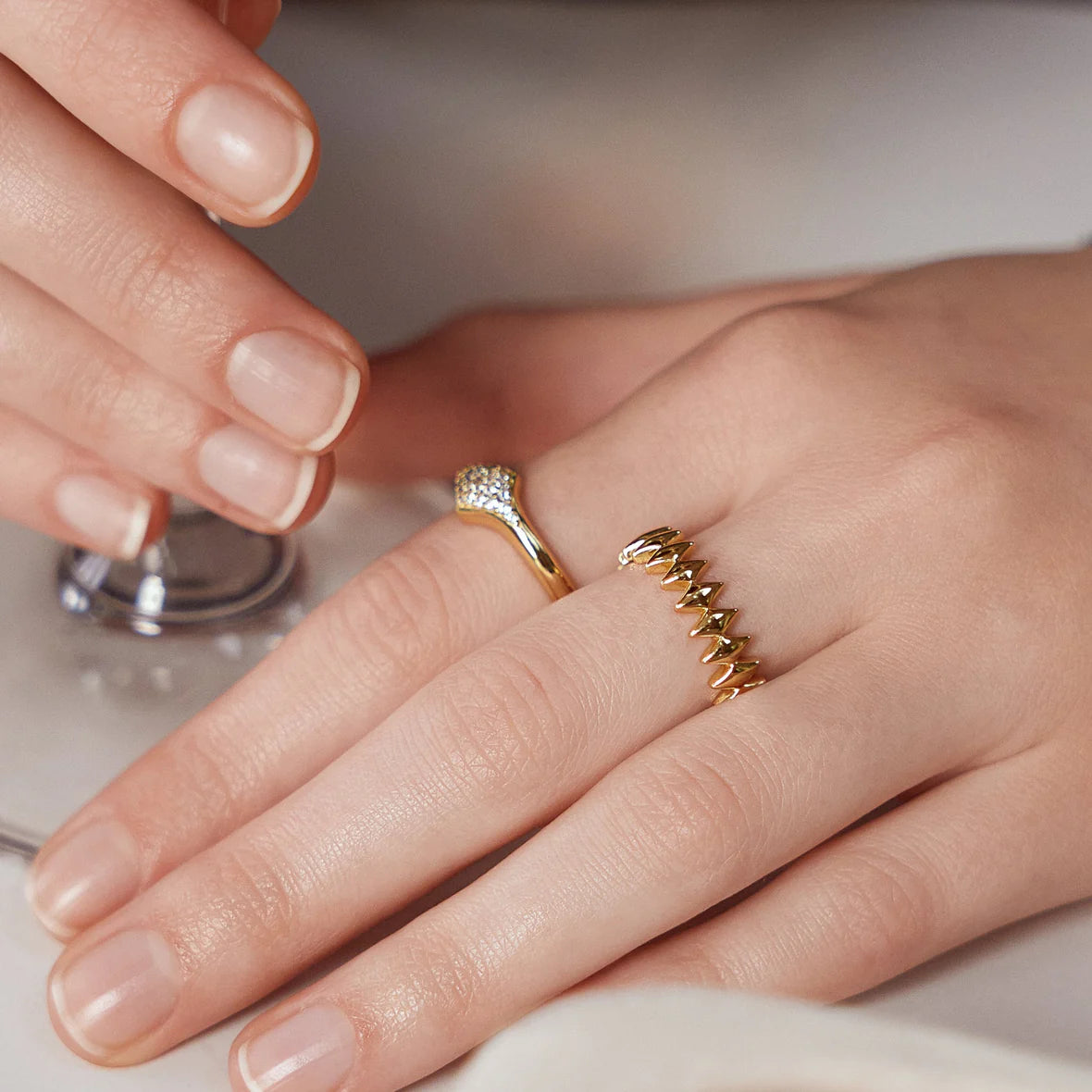 half pave sparkle ring