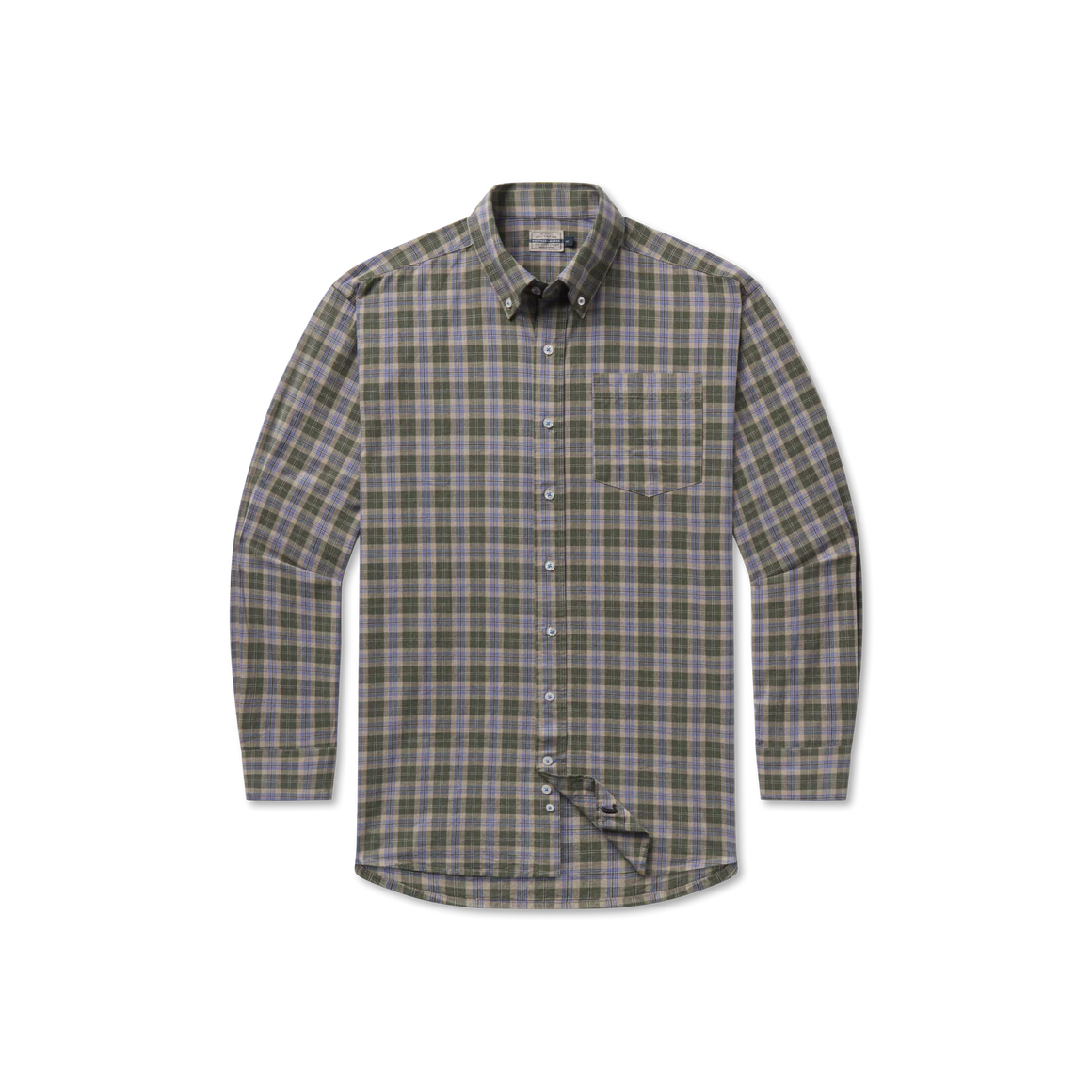 Bandera Washed Plaid - Dark Olive and Blue