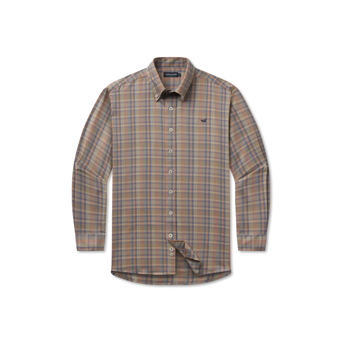 Benton Grid Dress Shirt - Burnt Tuape