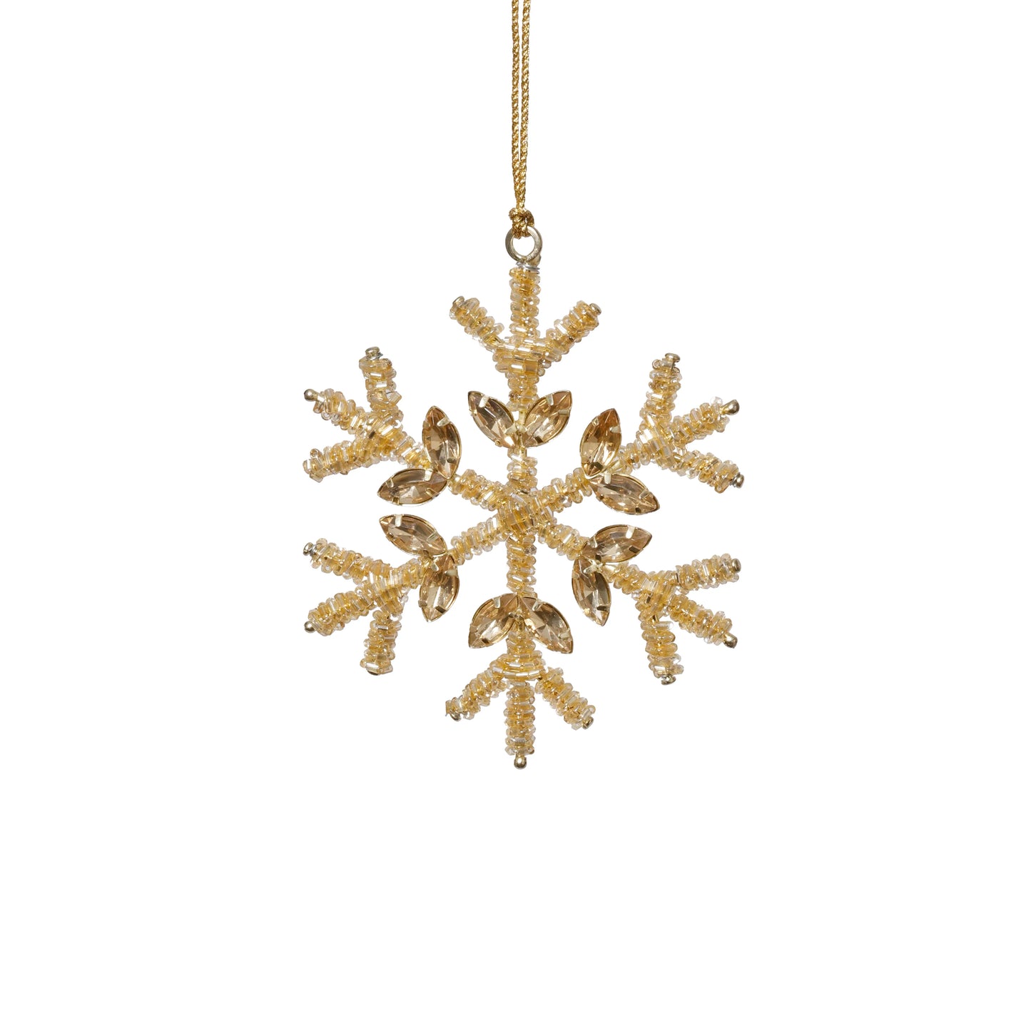 beaded snowflake ornament