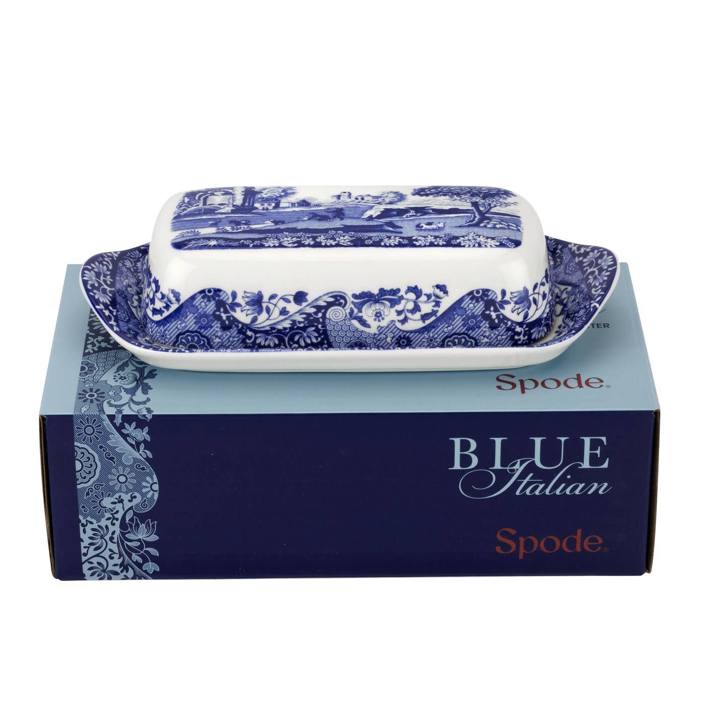 Spode Blue Italian Covered Butter Dish