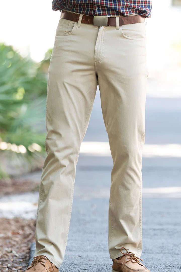 khaki twill five pocket pant