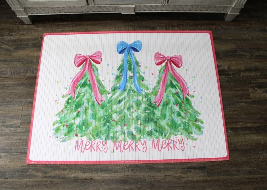 merry merry Christmas bamboo mat