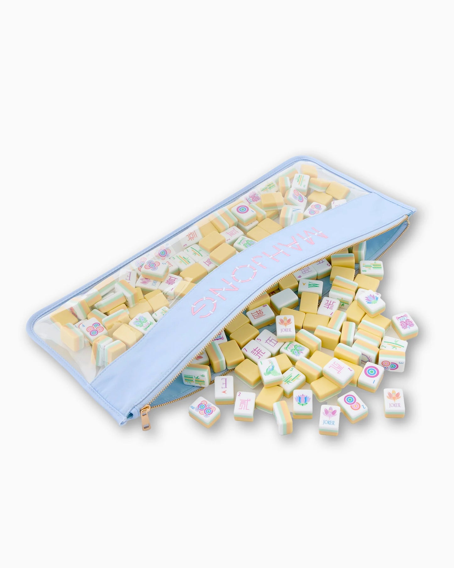 light blue bamboo tile bag