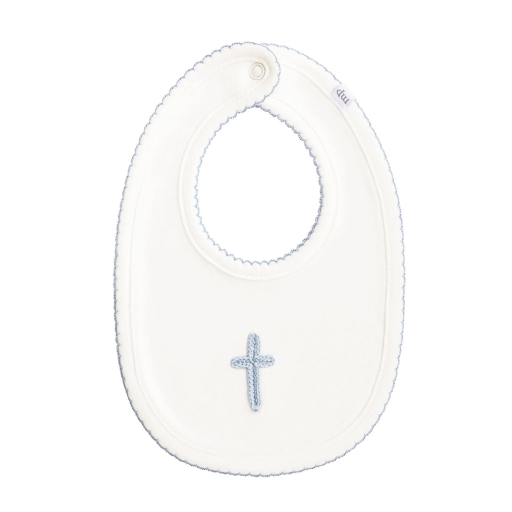 Blue Embroidered Cross Bib