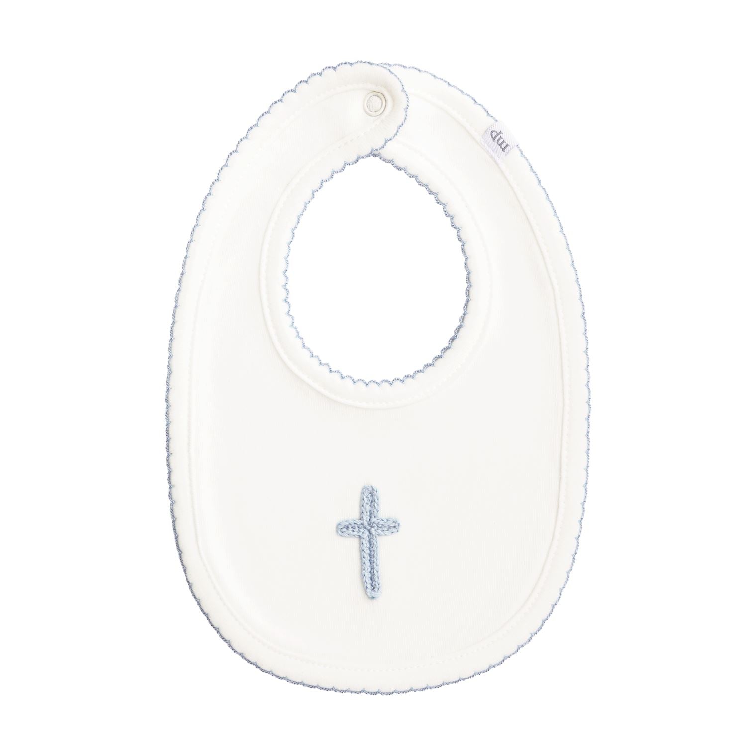 Blue Embroidered Cross Bib