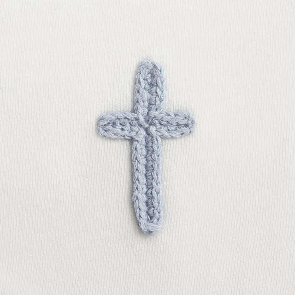 Blue Embroidered Cross Bib