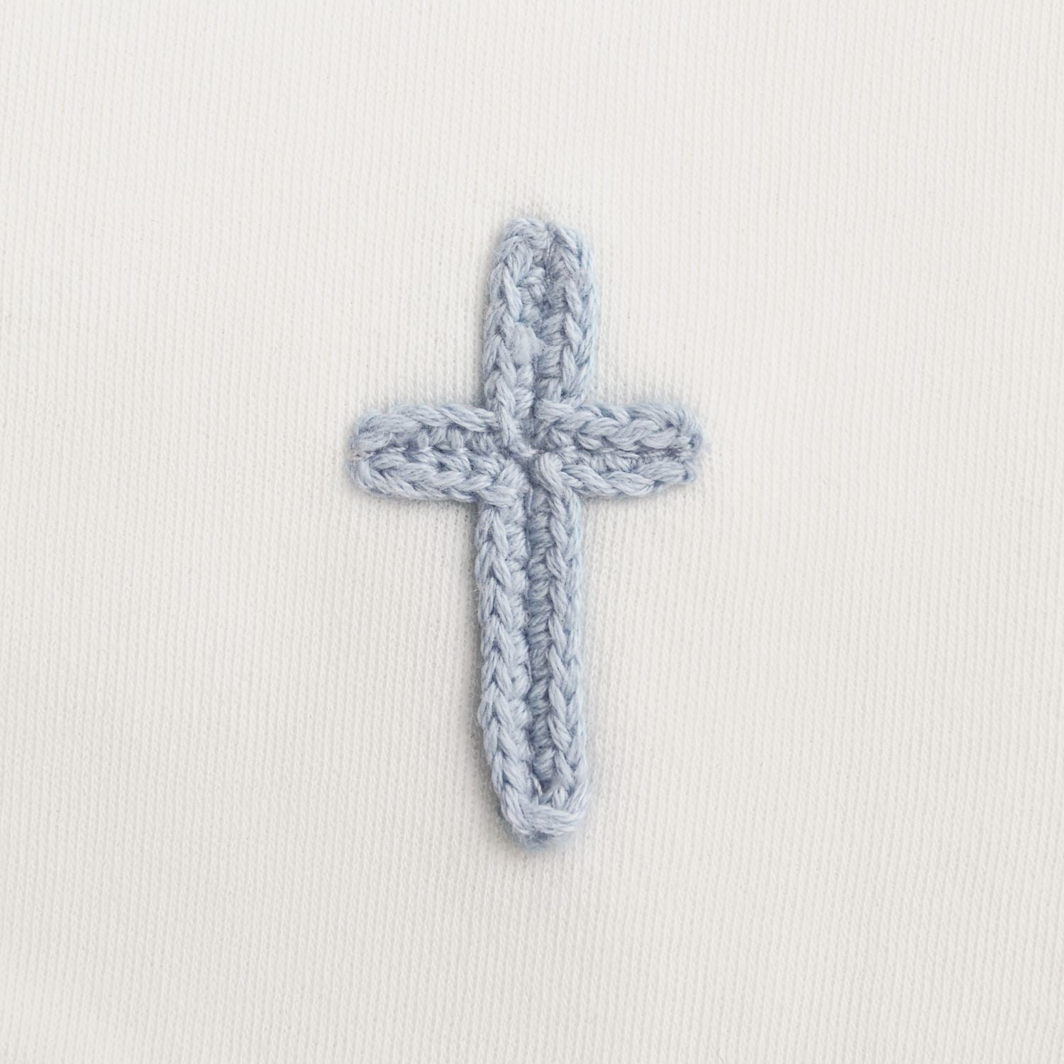 Blue Embroidered Cross Bib