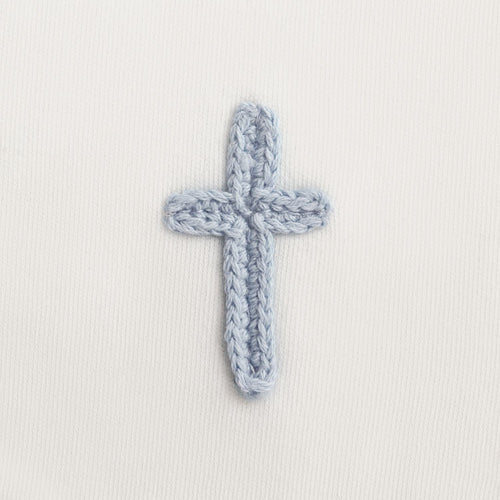 Blue Embroidered Cross Bib