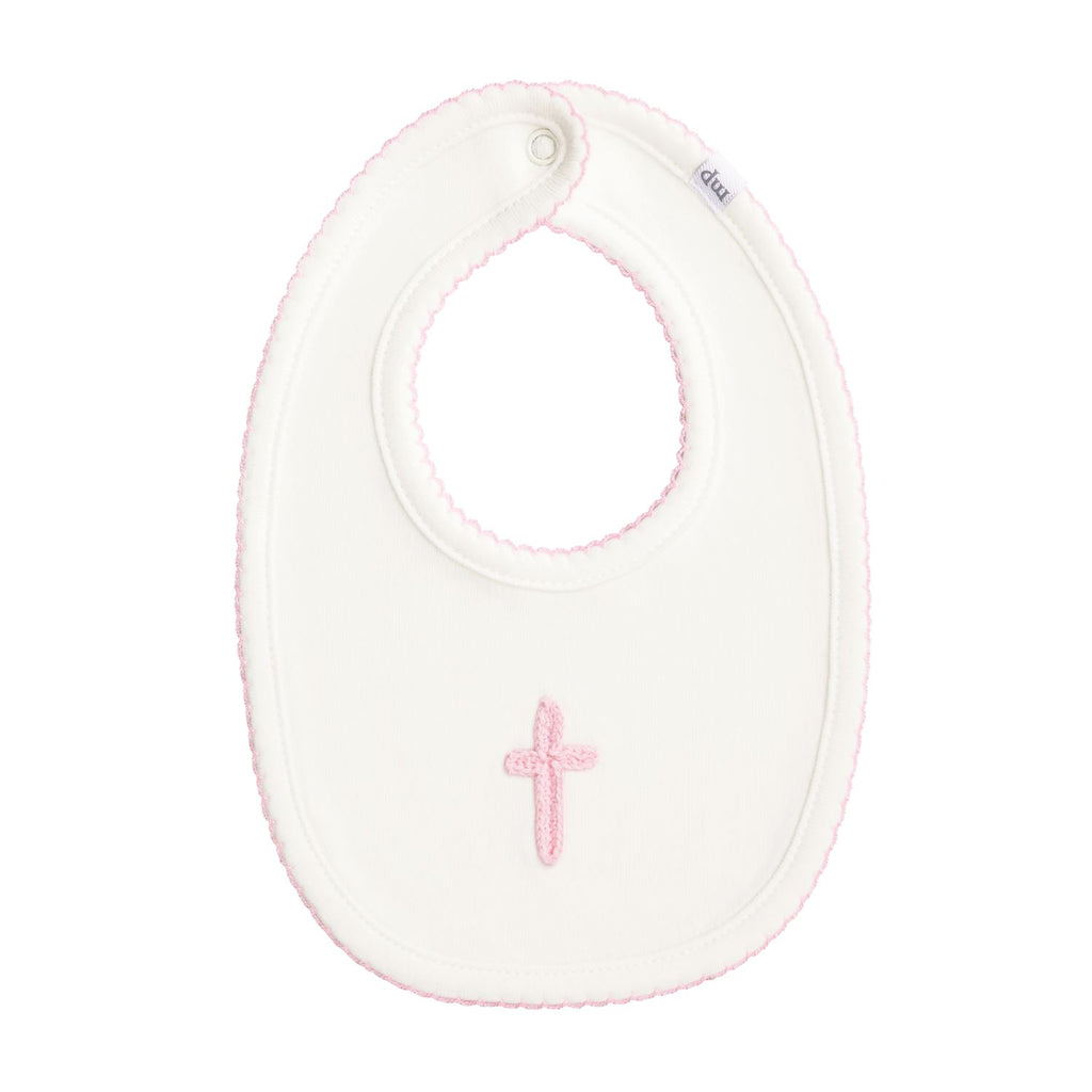 Pink Embroidered Cross Bib