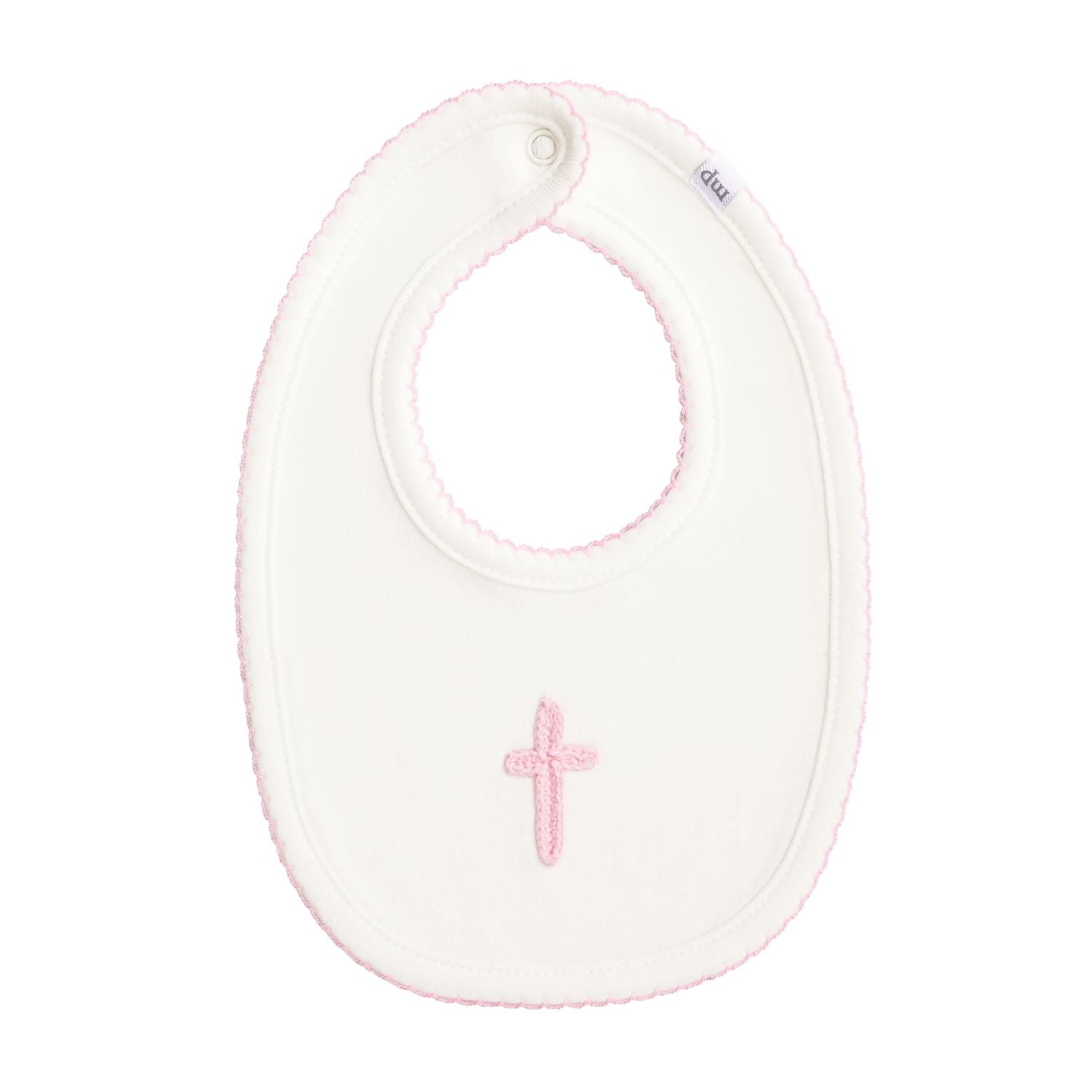 Pink Embroidered Cross Bib