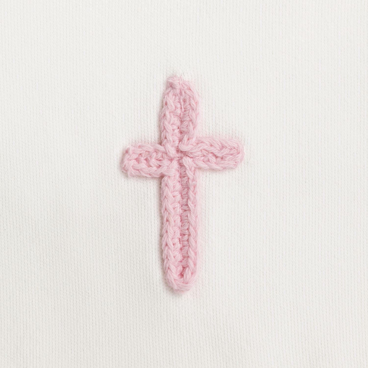 Pink Embroidered Cross Bib
