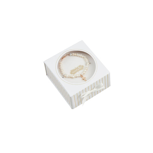 gold box cross bracelet