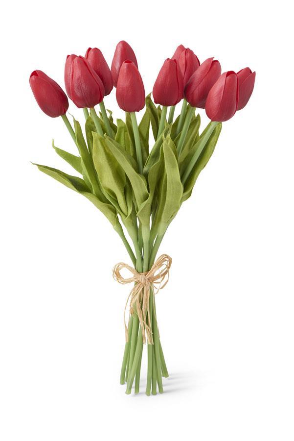 13" 12 Red Real Touch Tulip Stems