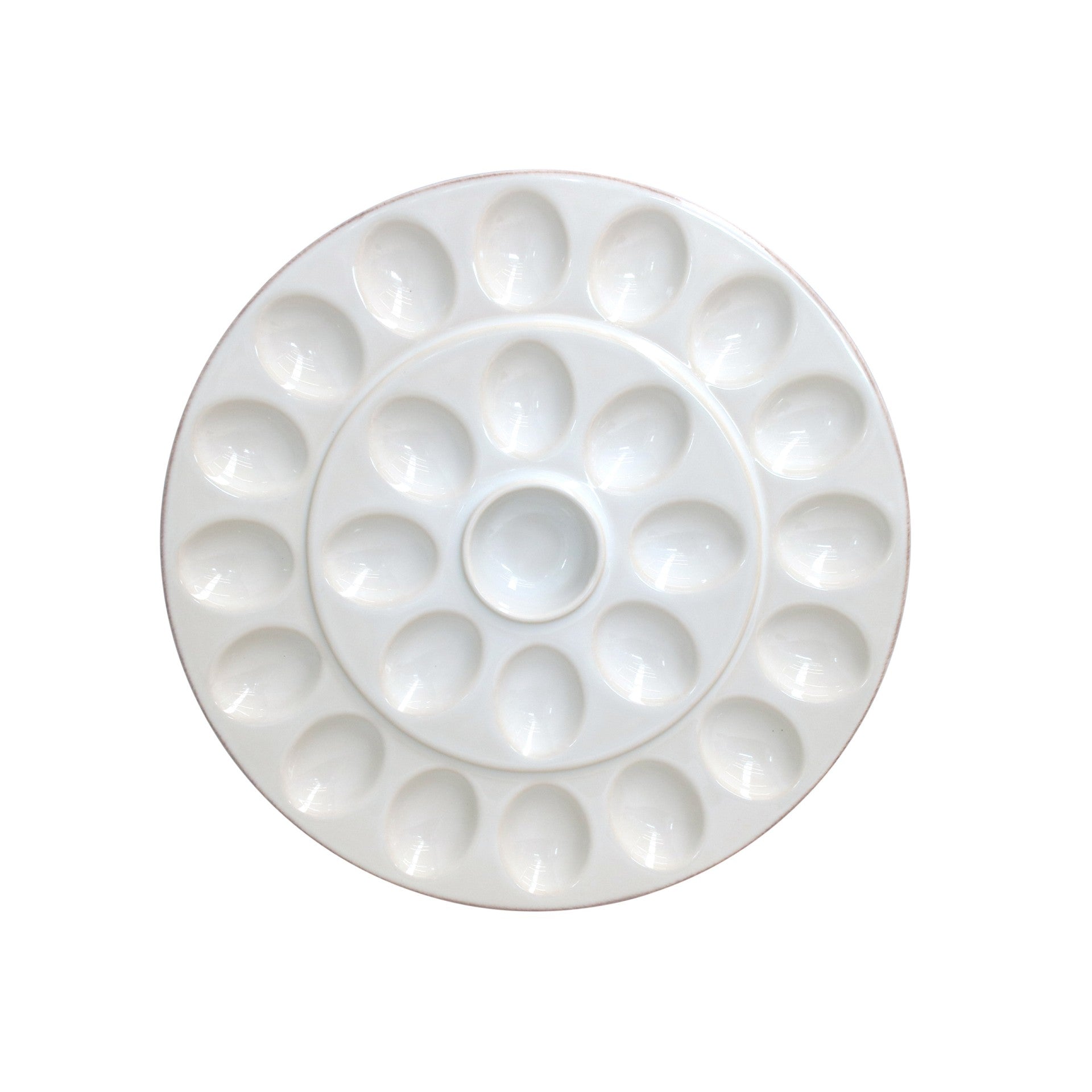 13in Egg Platter - White