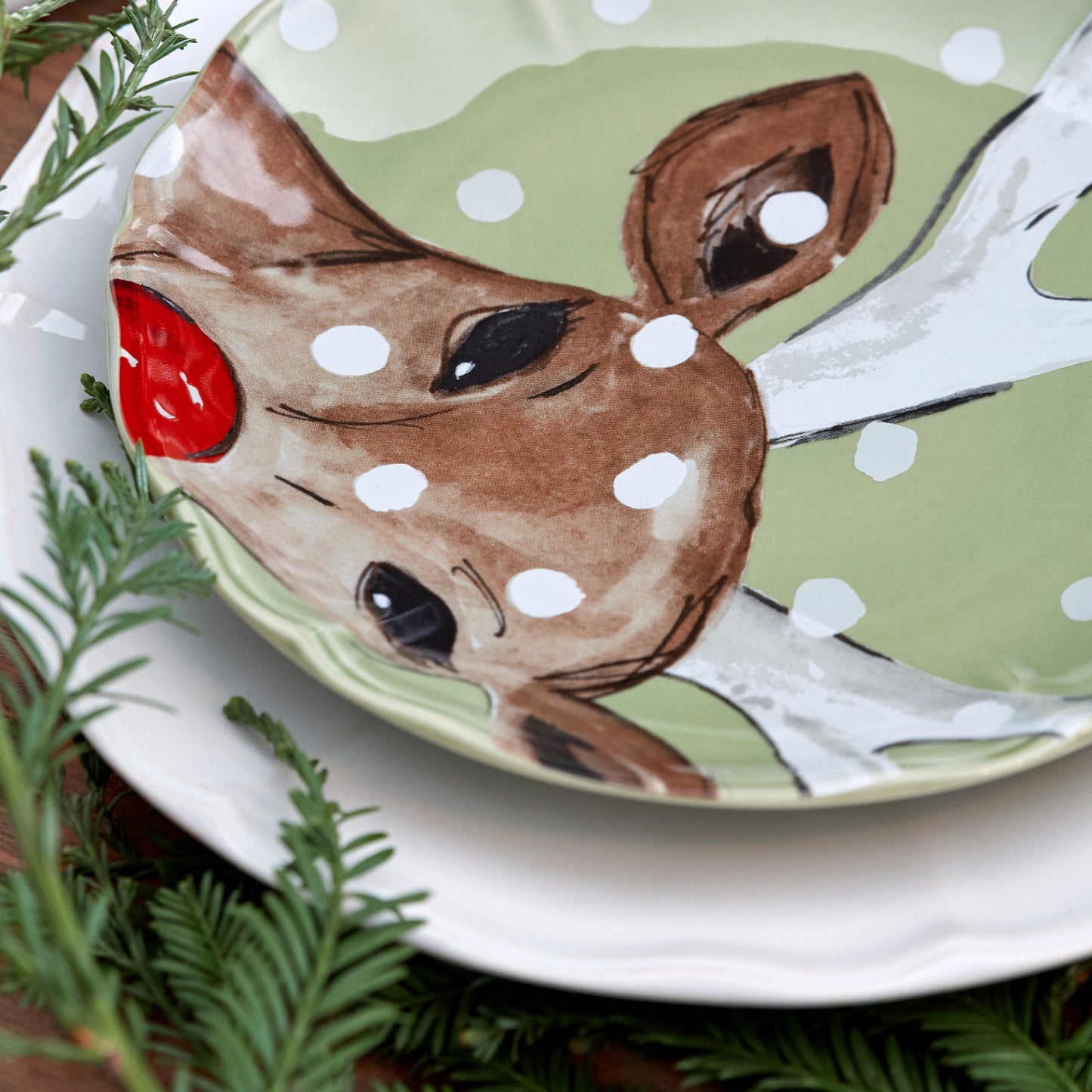 Salad Plate CasaFina Deer Friends