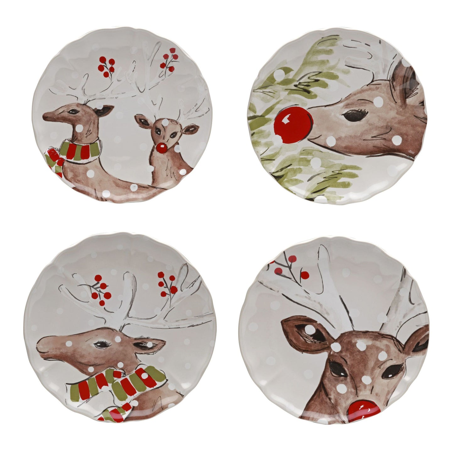 Deer Friends by Casafina Salad Plate White