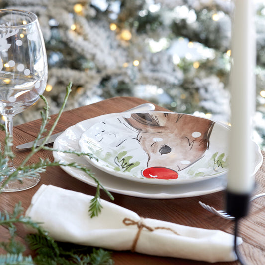 Deer Friends by Casafina Salad Plate White