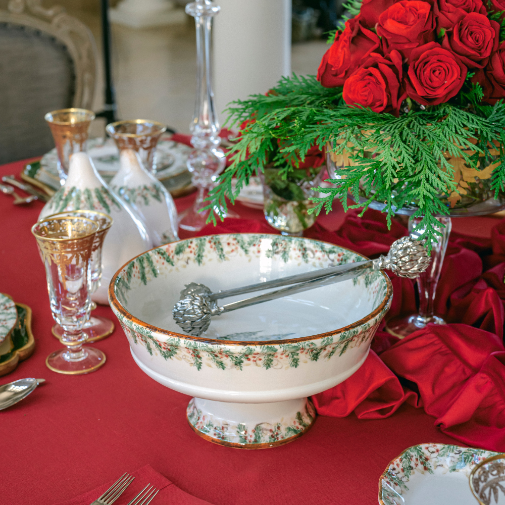 Natale Footed Serving Bowl - Christmas