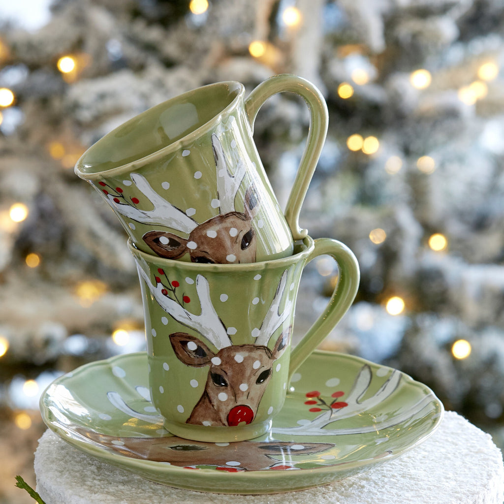 Mug - Green Deer Friends by CasaFina