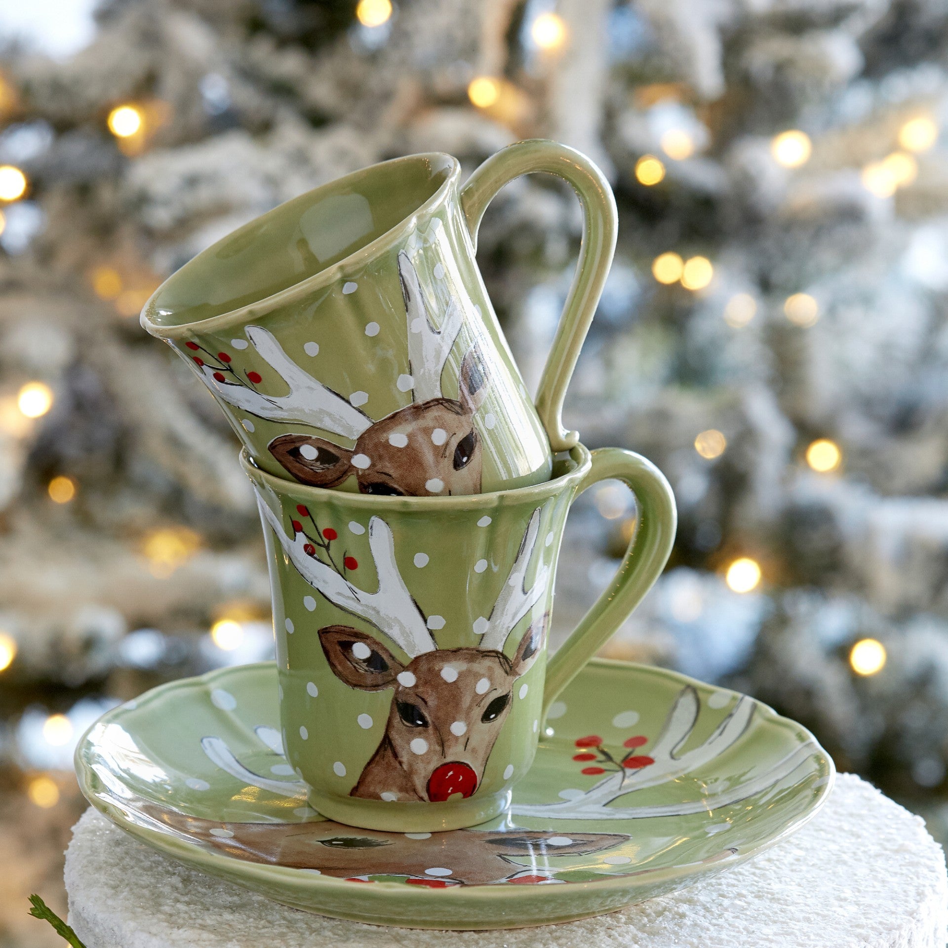 Mug - Green Deer Friends by CasaFina