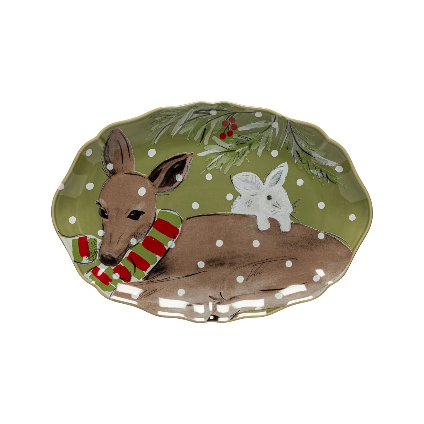 Oval Platter CasaFina Deer Friends