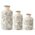 White and Grey Floral Bud Vases