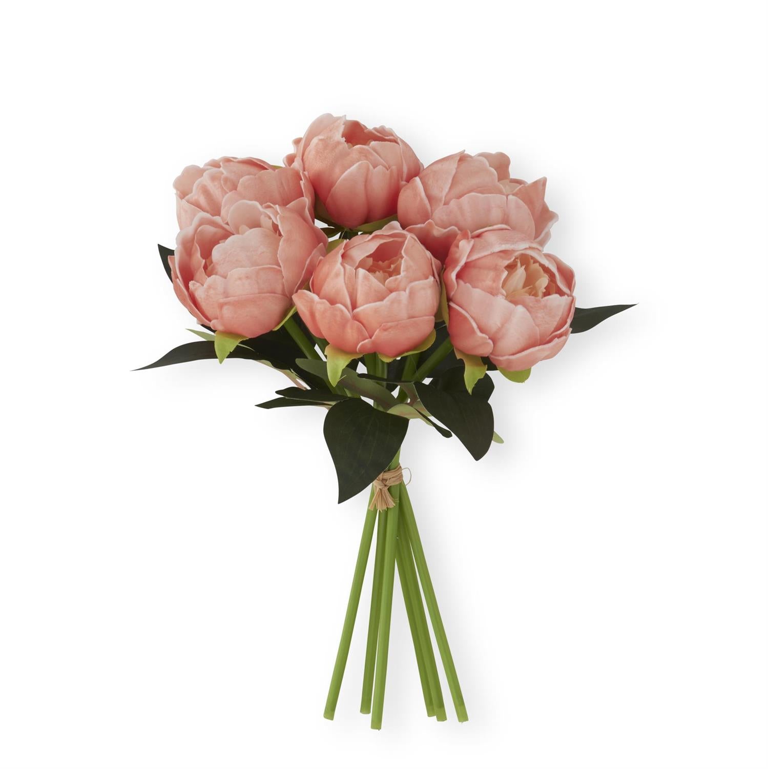 12" Dark Peach Peony Bundle