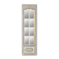 68 INCH WEATHERED BLUE WHITE & GOLD WINDOW PANE MIRROR