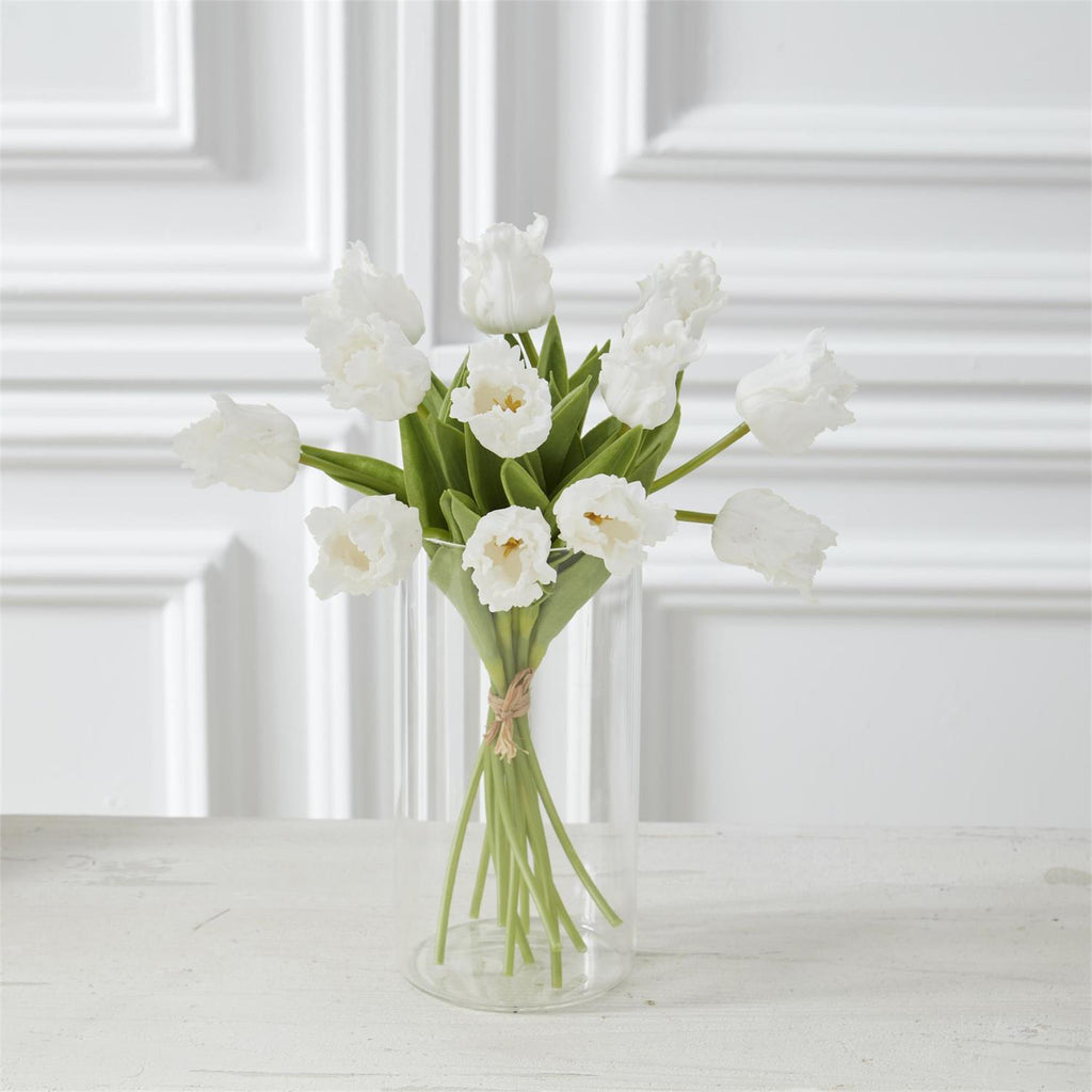 13" White Parrot Tulip Bundle