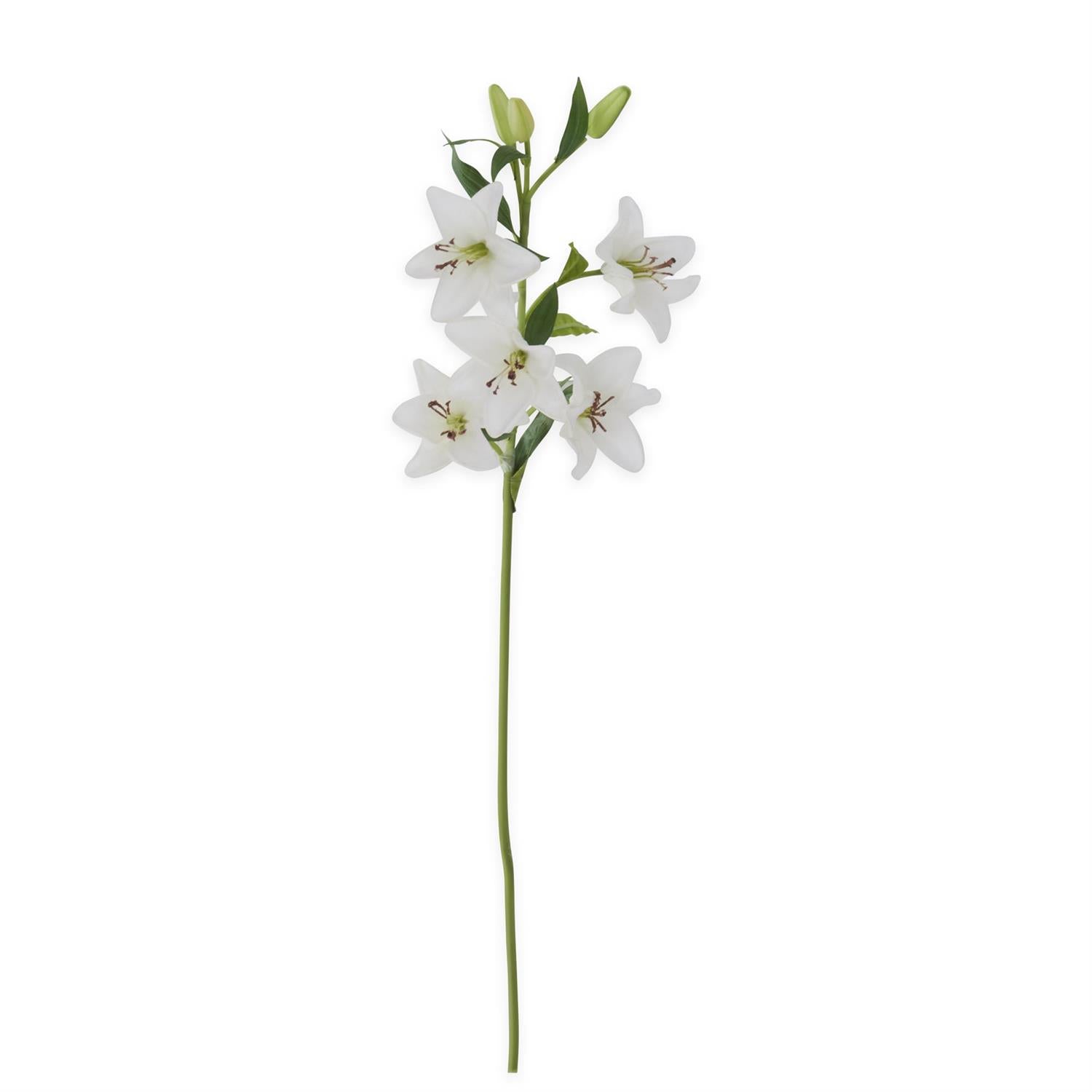 30" White Lily Stem