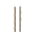 set of 2 taupe spiral LED tapers