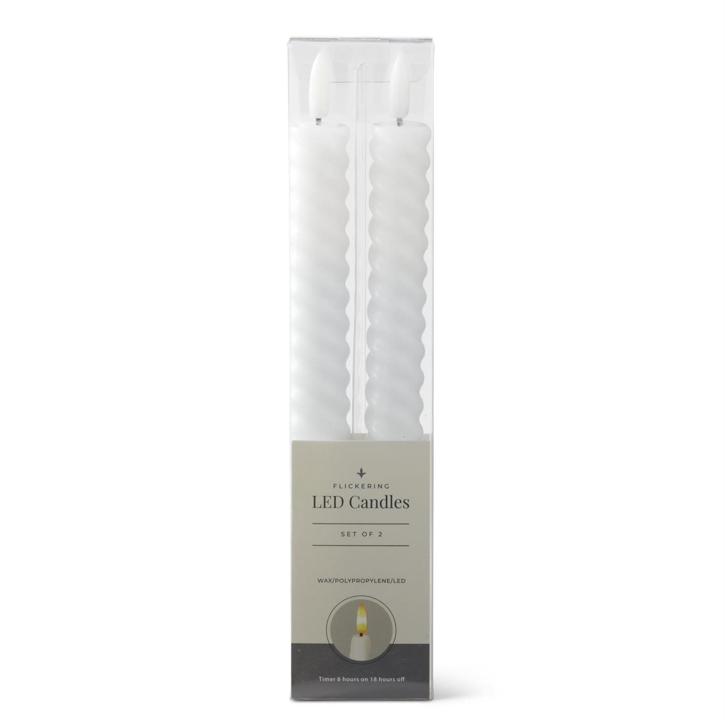 set of two white tapers