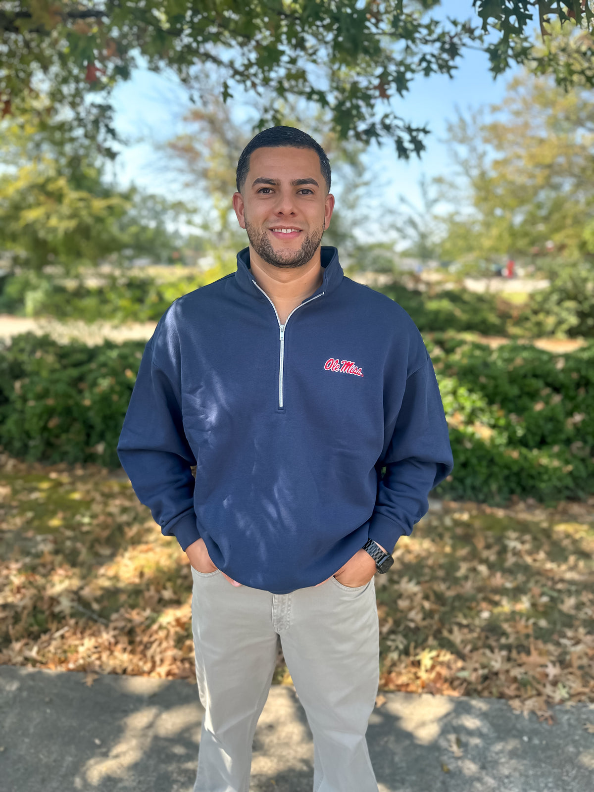 Navy Ole Miss Fleece 1/4 Zip
