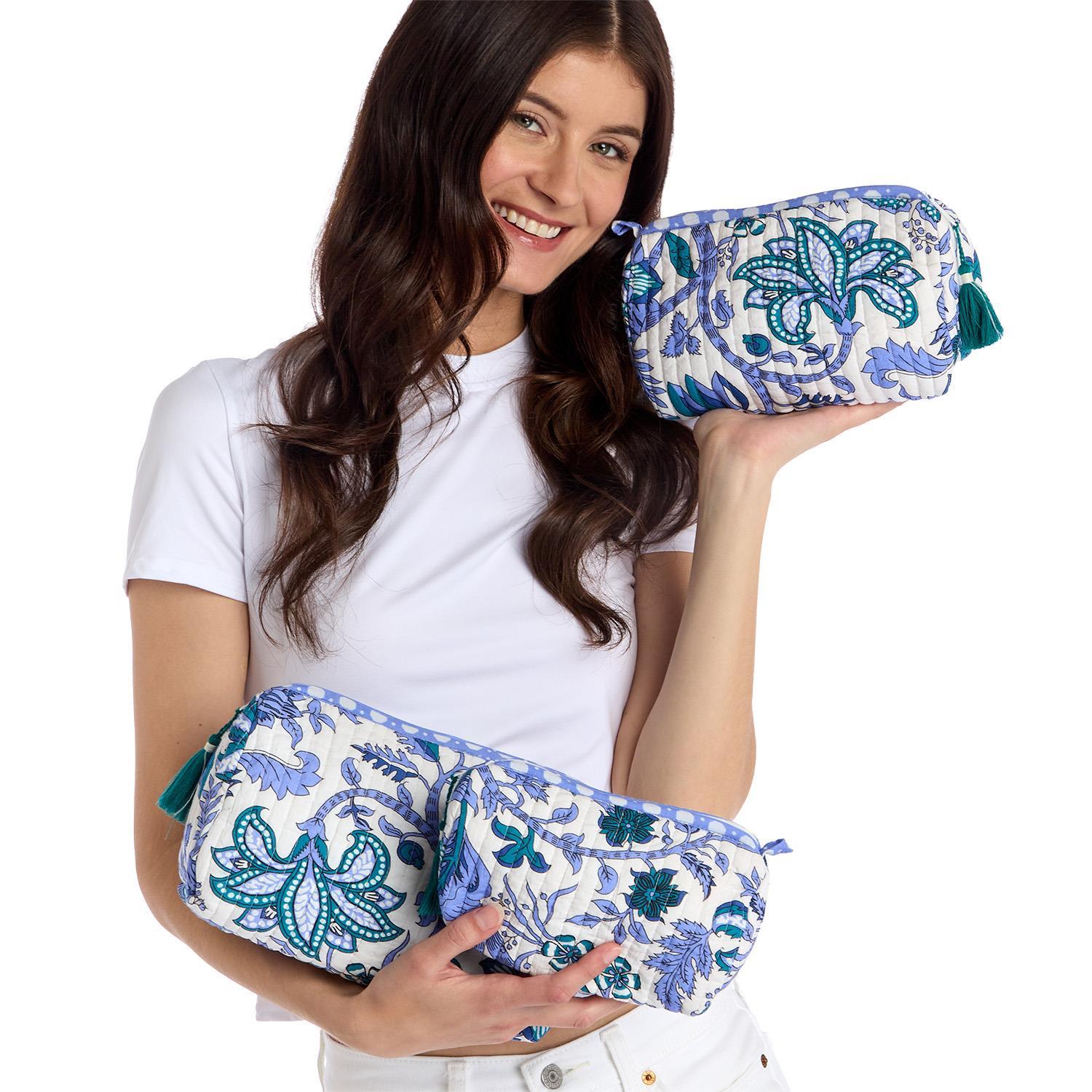 Blue and White Pouches