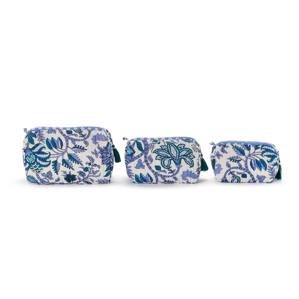 Blue and White Pouches