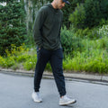heather black fleece jogger