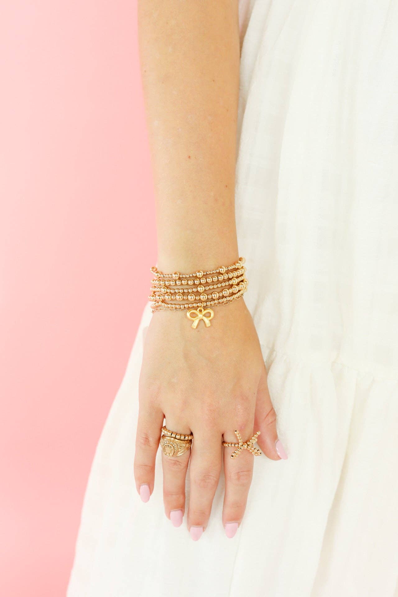 Bow Gold Charm Bracelet