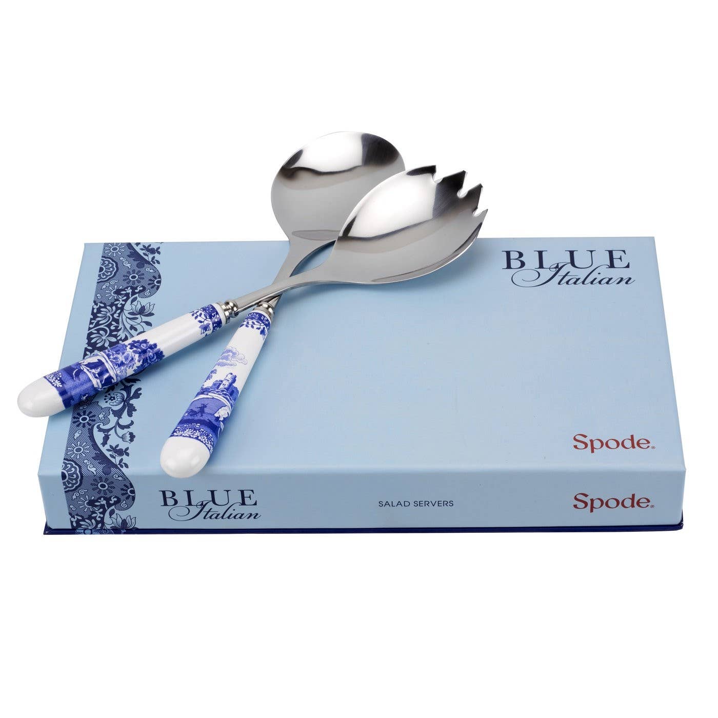 Spode Blue Italian Set of 2 Salad Servers